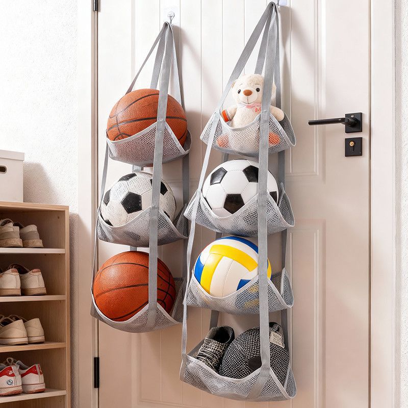 Sports Equipment Organizer Garage - 벽걸이형 볼 보관 가방 메쉬 포켓