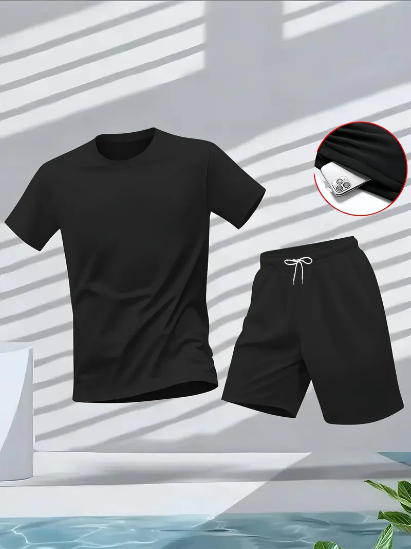 남성 정장 2피스 세트 패션 레저 편안한 세트 티셔츠  - Sports Equipment Set 리뷰 및 가격