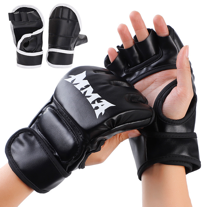 MMA 하프핑거 복싱 글러브 PU 가죽 두꺼운 남녀 공 - Boxing Glove Set 리뷰 및 가격